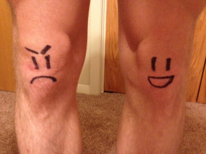 happy v sad knee